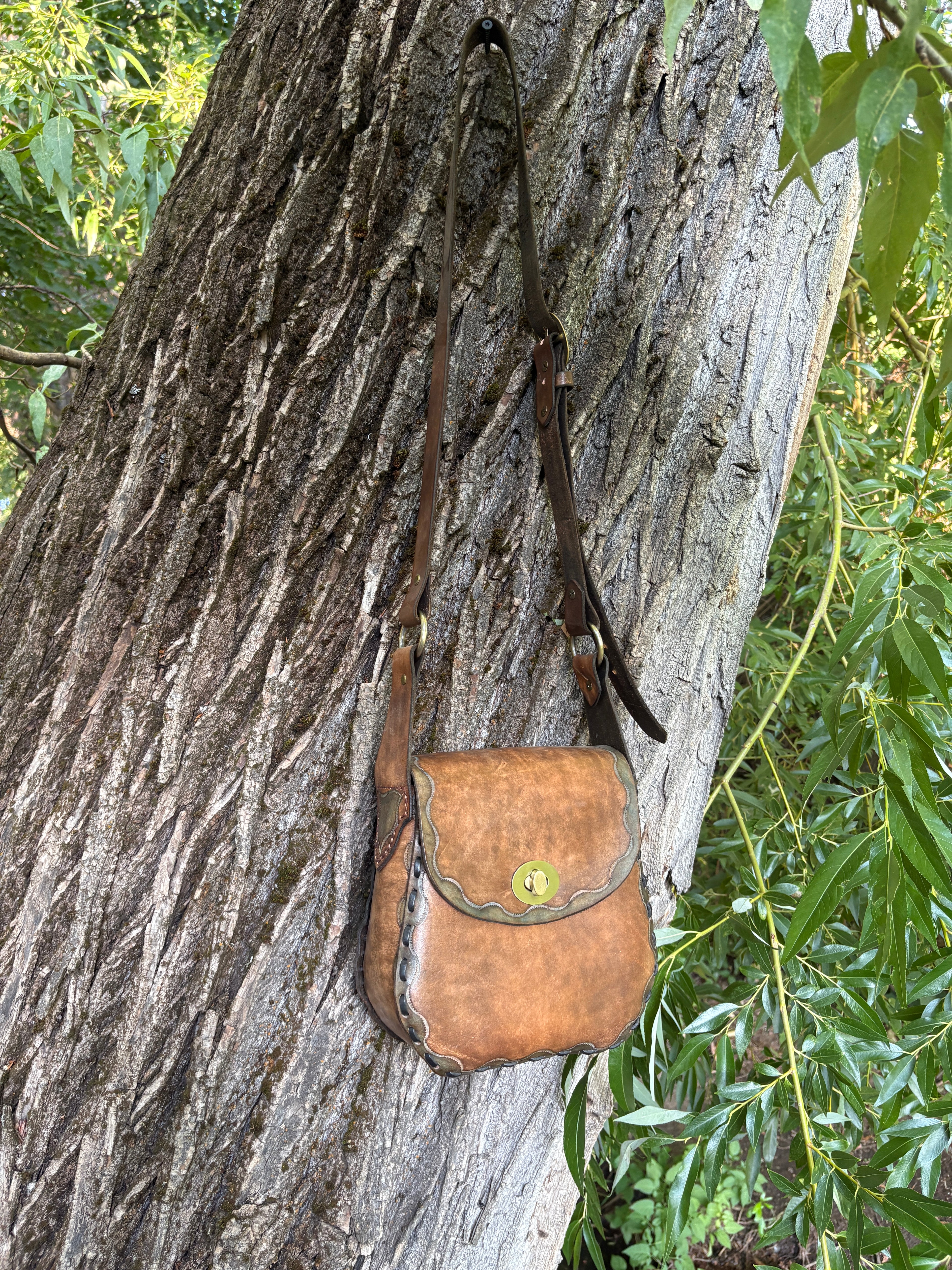 Handmade "Leah" Leather Crossbody Bag