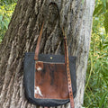 Handmade Black Leather Boho & Western Tote Bag