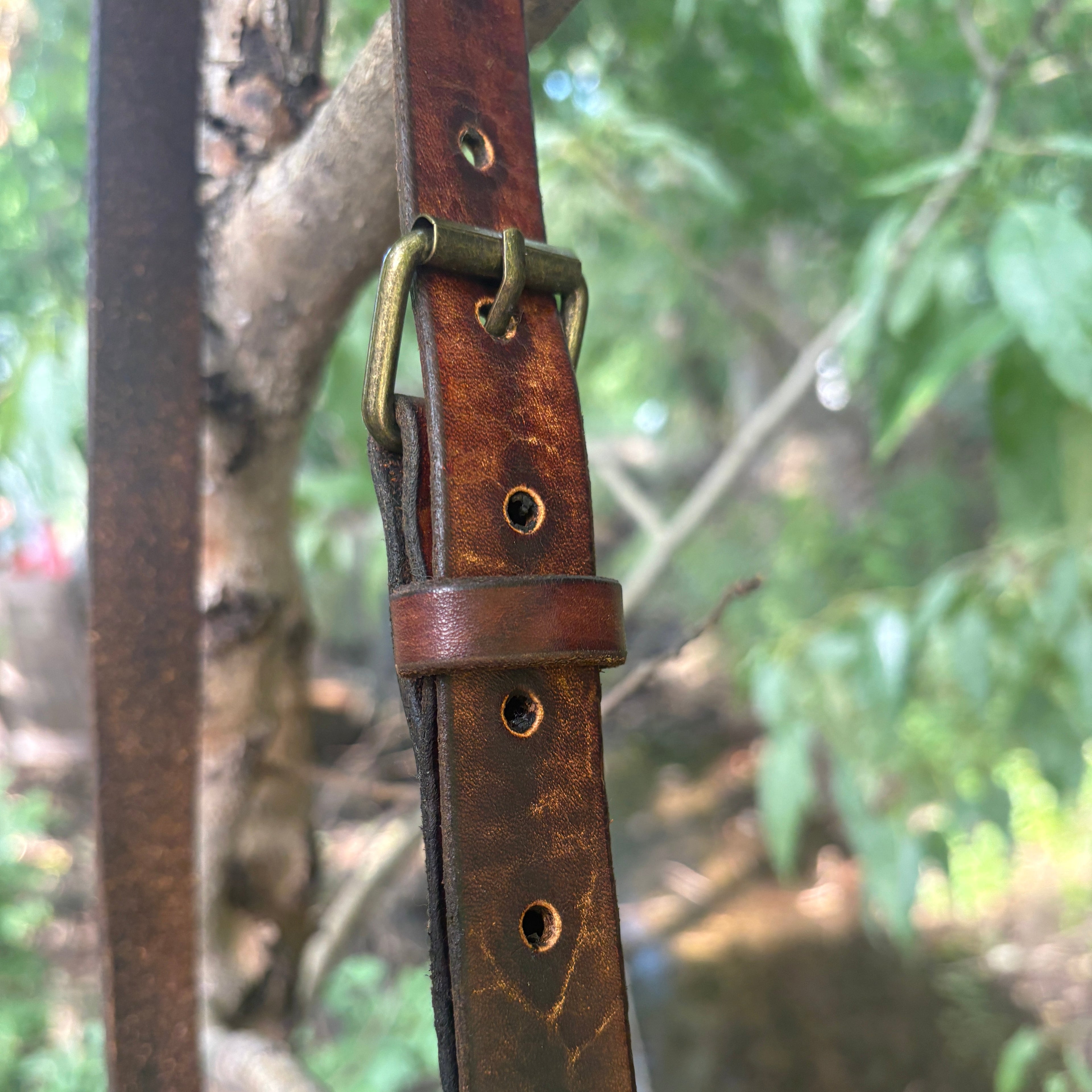 Handmade Black Leather Crossbody Purse