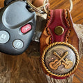 Guitar Keychain: Handmade Leather Cowhide Western Style Fob