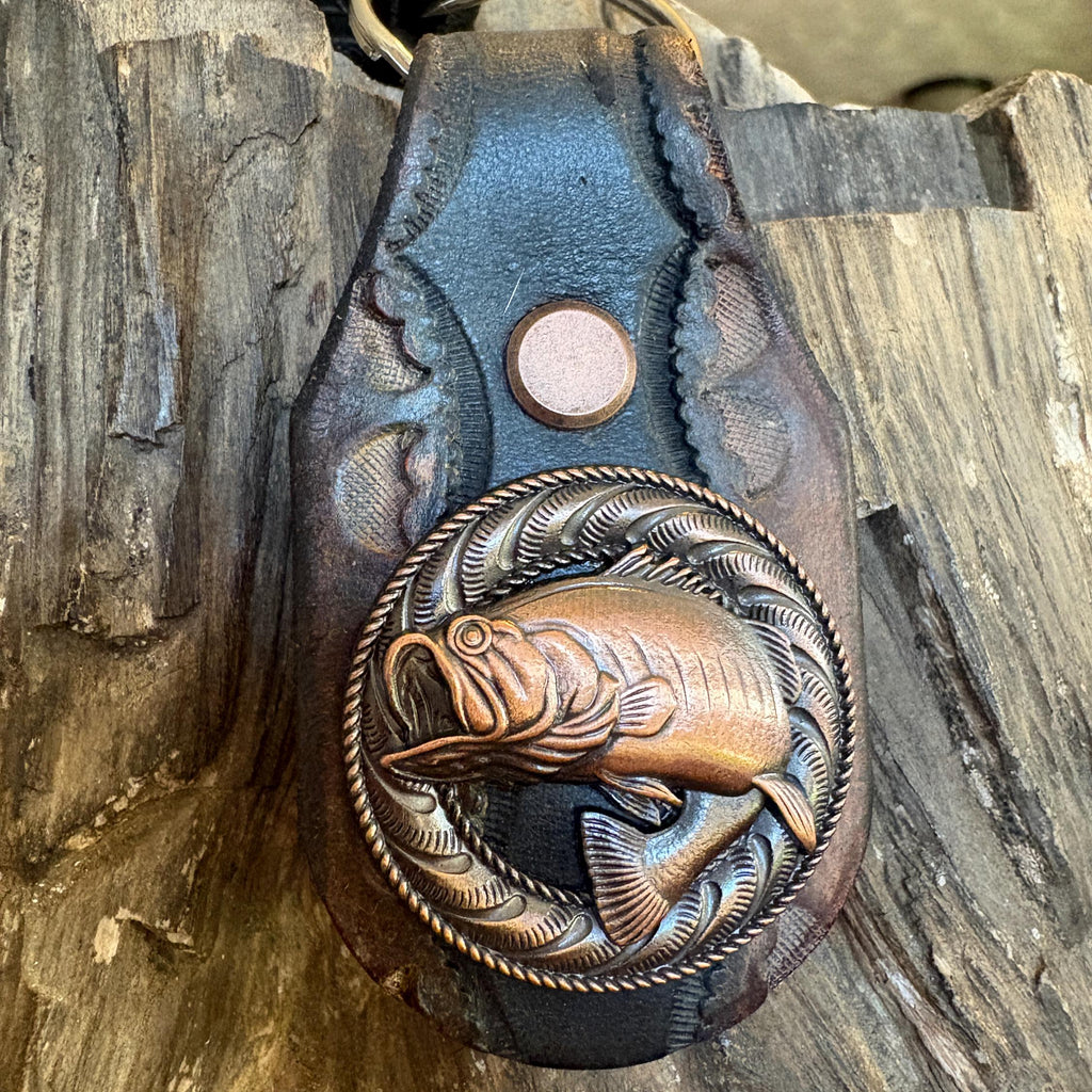 Bass Fishing Keychain, Large Mouth Bass Concho, Large Mouth Bass, Dad Gift