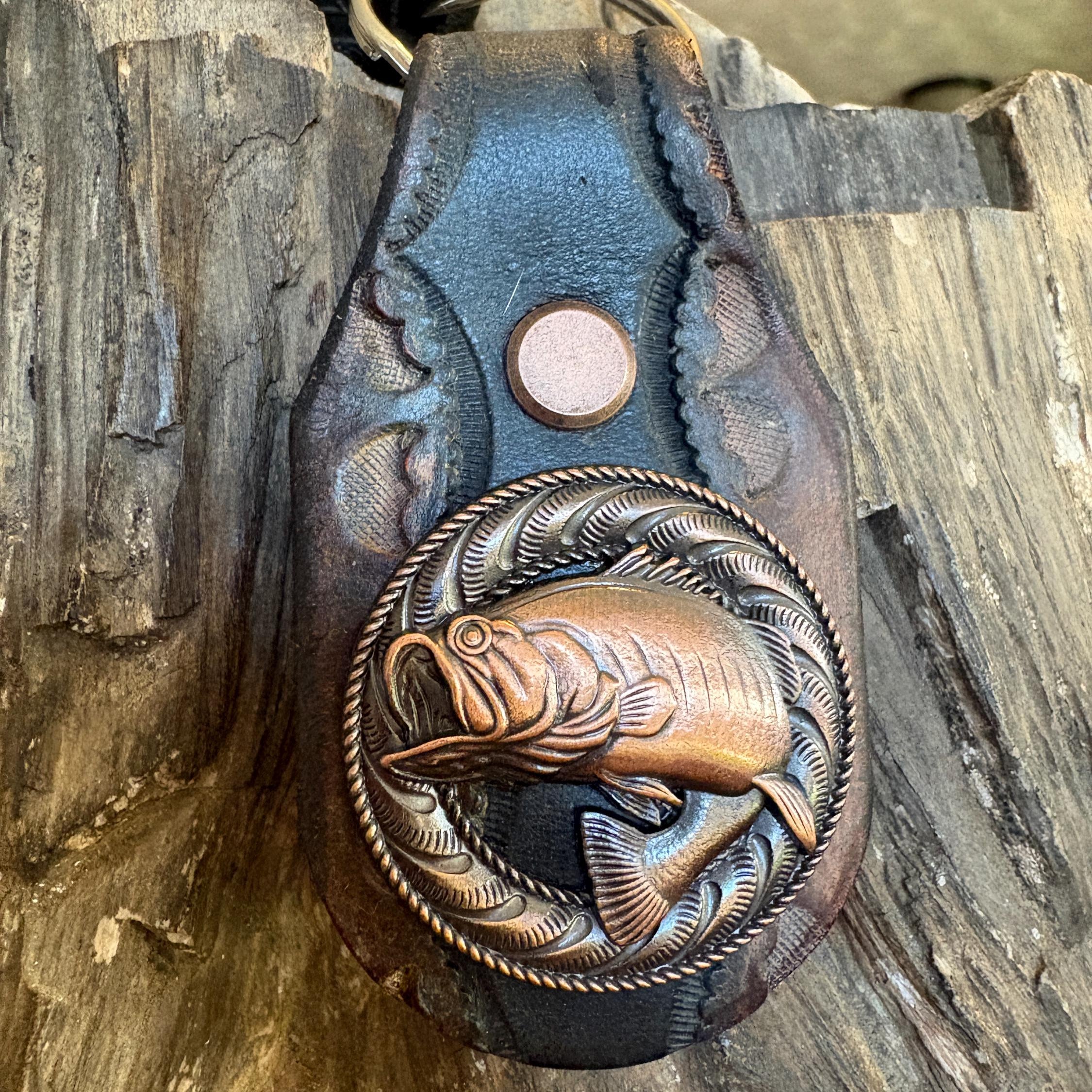 Bass Fishing Keychain, Large Mouth Bass Concho, Large Mouth Bass, Dad Gift