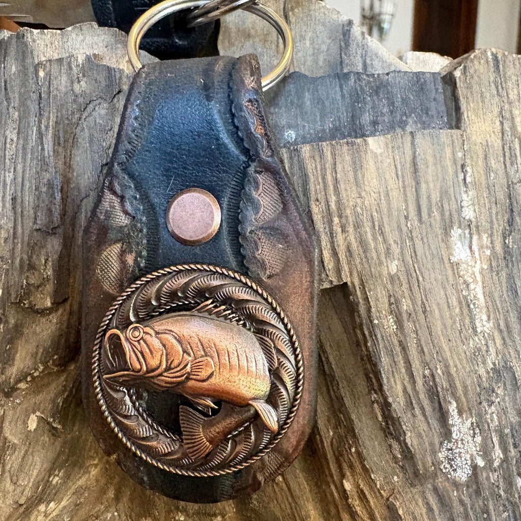 Bass Fishing Keychain, Large Mouth Bass Concho, Large Mouth Bass, Dad Gift