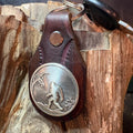Sasquatch Keychain: Handmade Leather Tooled Bigfoot Accessory