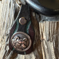 Grizzly Bear Handmade Leather Keychain