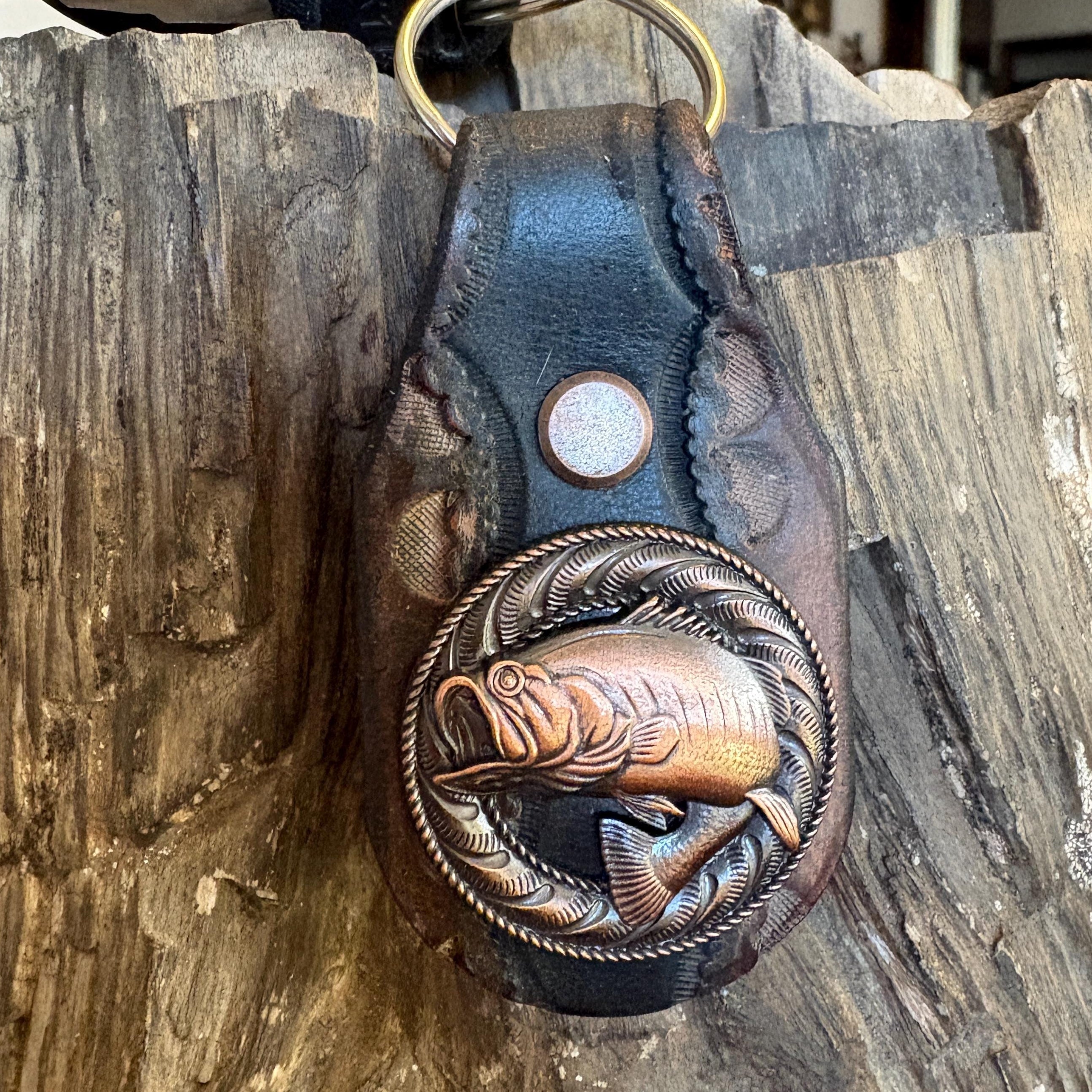Bass Fishing Keychain, Large Mouth Bass Concho, Large Mouth Bass, Dad Gift